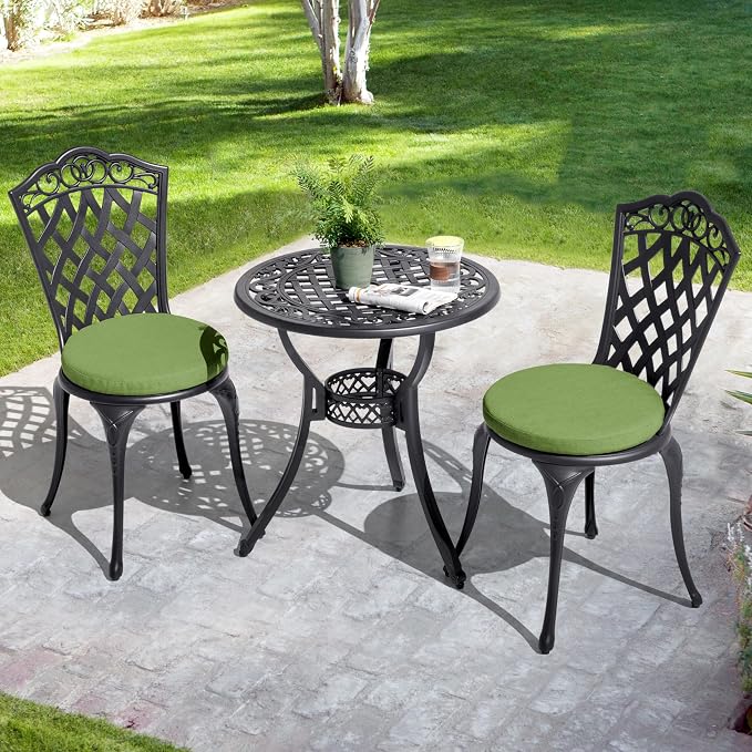 NUU GARDEN 3-Piece Patio Bistro Set Outdoor Cast Aluminum Bistro Table and - Image 3