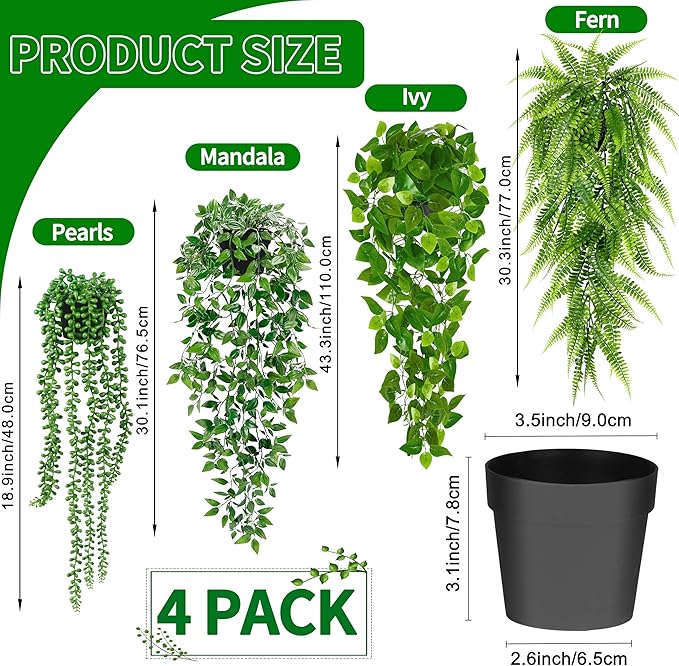 Palonu Artificial Hanging Plants - Image 2