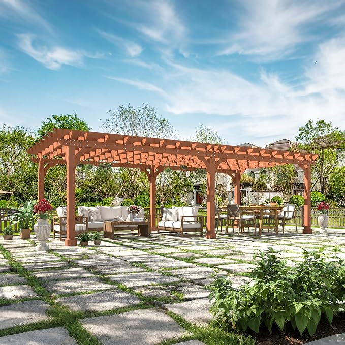 BlueWish 12’x24’ Outdoor Pergola, Patio Pergola by RespondToEveryExpectation
