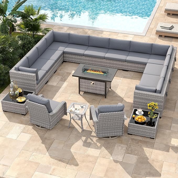 14-Seat Outdoor Wicker Patio Furniture Set - Image 2