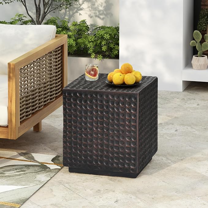 Christopher Knight Home Jeanie Outdoor Side Table Lightweight Concrete by ChristopherKnightHome