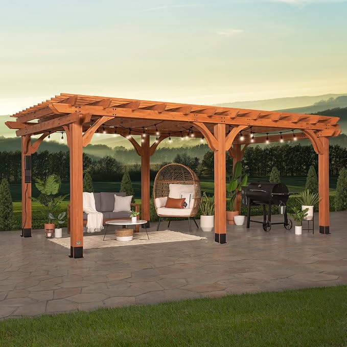 Backyard Discovery Beaumont 20' x 12' Traditional Cedar Wood Pergola Kit by BackyardDiscovery