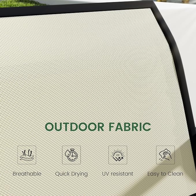 Patio Outdoor Glider Bench, High Backrest and Breathable Mesh Fabric, Yard - Image 5