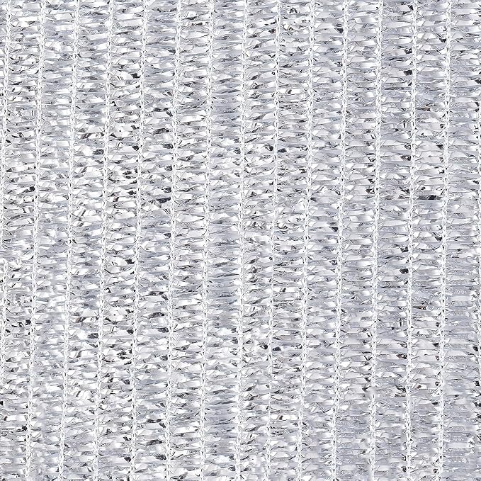 70% Aluminum Foil Shade Cloth Mesh No Grommets Silver Tarps Fabric Privacy - Image 2