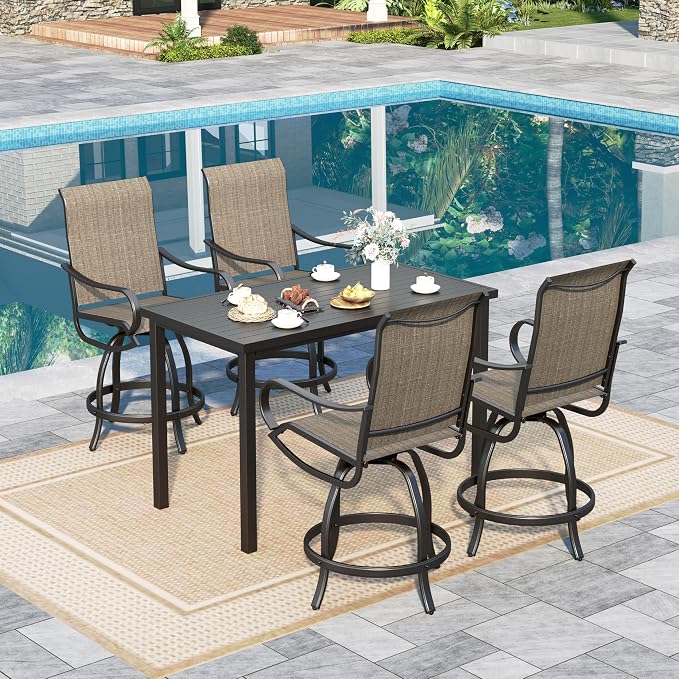 Sophia & William Outdoor Bar Set, Patio Bar Table and Chairs Set, Counter by SophiaWilliam