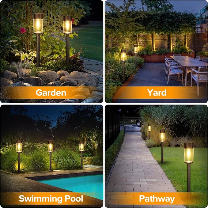 UME 8 Pack Solar Pathway Lights Outdoor, Bright Solar Garden Lights - Image 7