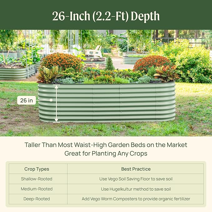 Vego garden 26" Extra Tall Raised Garden Bed Kits, 9 in 1 Modular Raised - Image 7