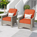 HOOOWOOO 2 Piece Patio Chairs Set, Outdoor Wicker Chairs, All Weather Resistant by DesignforBetterLife