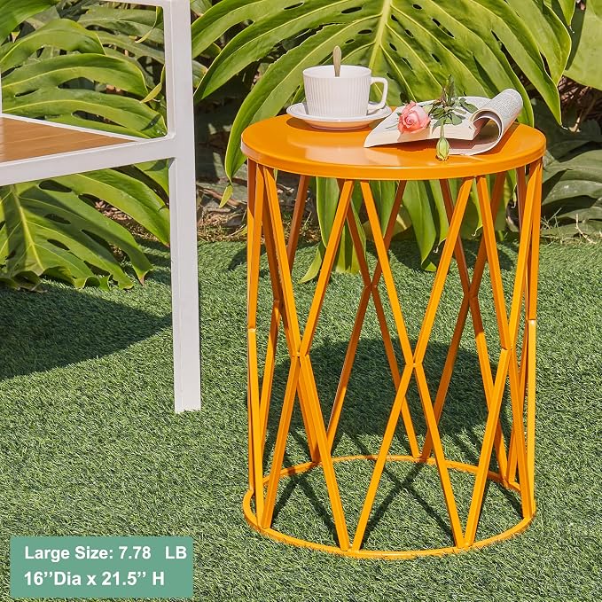 Y&M Set of 3 Metal Round Table, Coffee Table End Table - Image 4