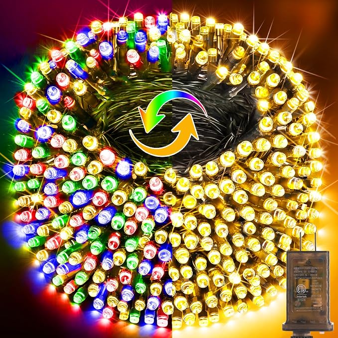 KNONEW 403FT 1000 LED Christmas Lights Color Changing Outdoor String Lights by KNONEW