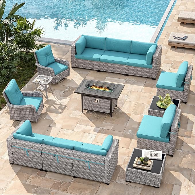 10-Seat Outdoor Wicker Patio Furniture Set - Image 2