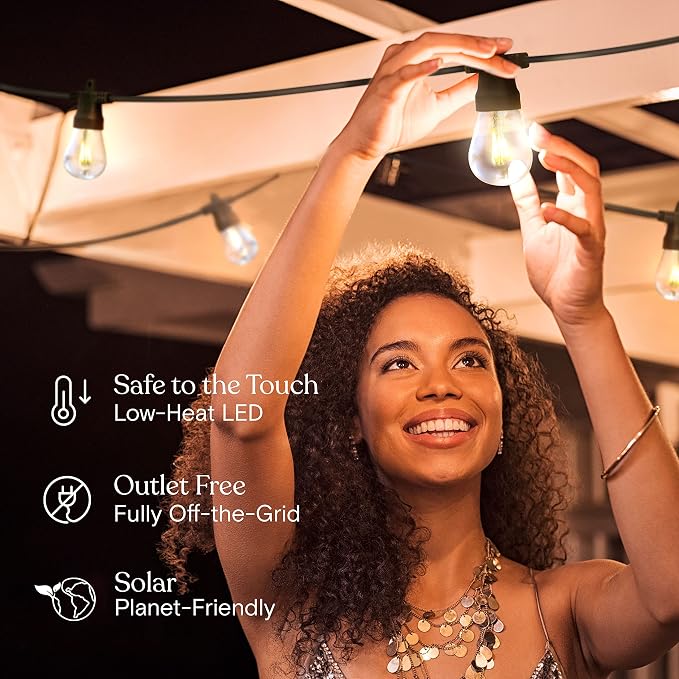Brightech Ambience Pro Solar Powered Outdoor String Lights, 48ft Remote Control - Image 6