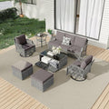HOMREST 7 Piece Patio Furniture Set, Wicker Outdoor Conversation Set by HOMREST