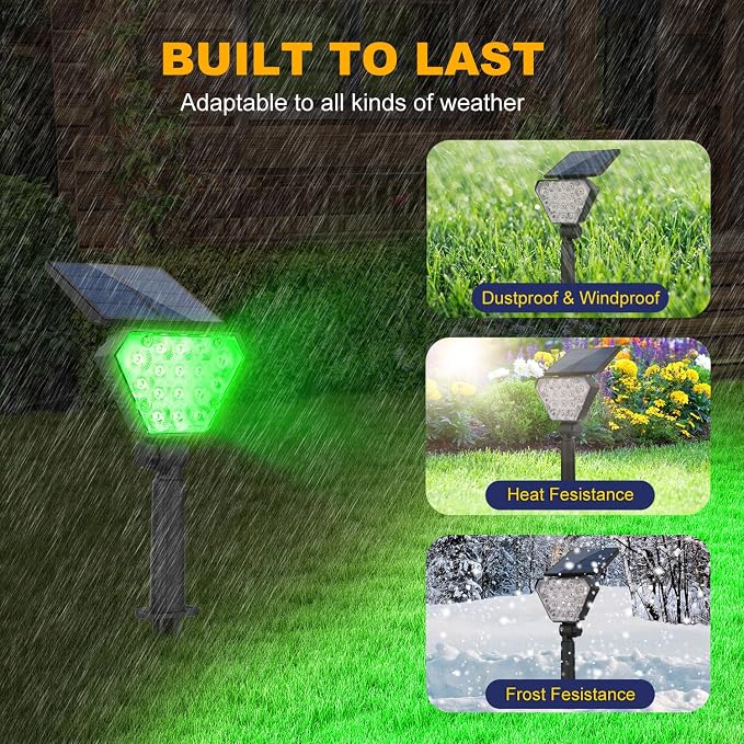T-SUN Solar Lights Outdoor Waterproof IP65, 12 Pack LED Solar Spot Lights Color - Image 4