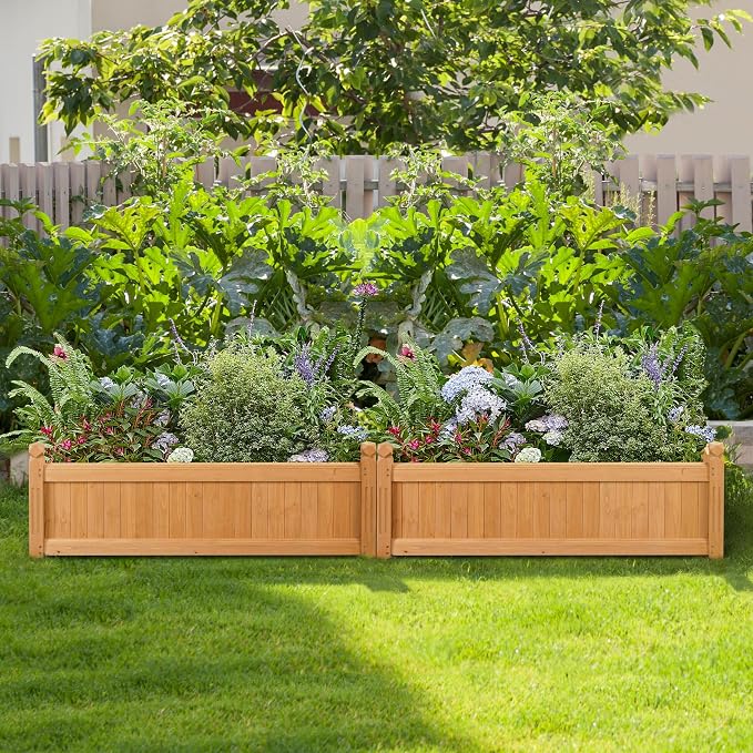 Yaheetech 46″ L × 23.5″ W × 16″ H Wooden Raised Garden Bed, Horticulture Wood - Image 2