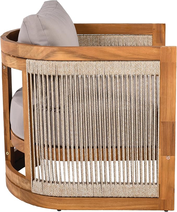 Merax 4-Piece Patio Premium Acacia Wood Outdoor Furniture Set, All Weather - Image 7