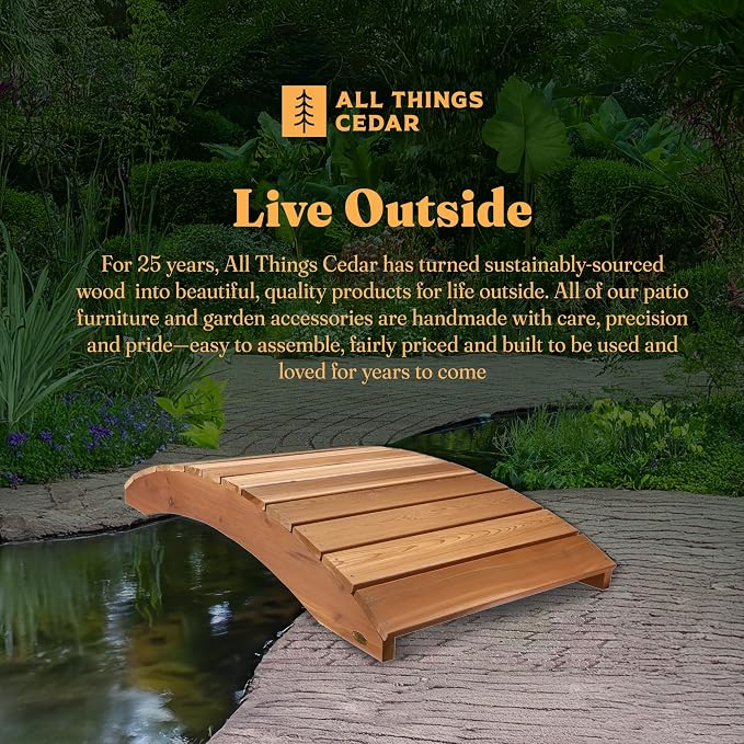 All Things Cedar Wooden Bridge, Outdoor Garden Walkway - Image 5