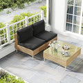 LHBcraft 3 Piece Wicker Patio Furniture Set, Modular Outdoor Furniture by LHBcraft-US
