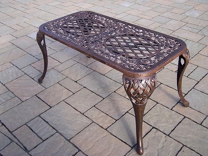 Oakland Living Mississippi Cast Aluminum Cocktail Table, 35-Inch by 18-Inch - Image 6