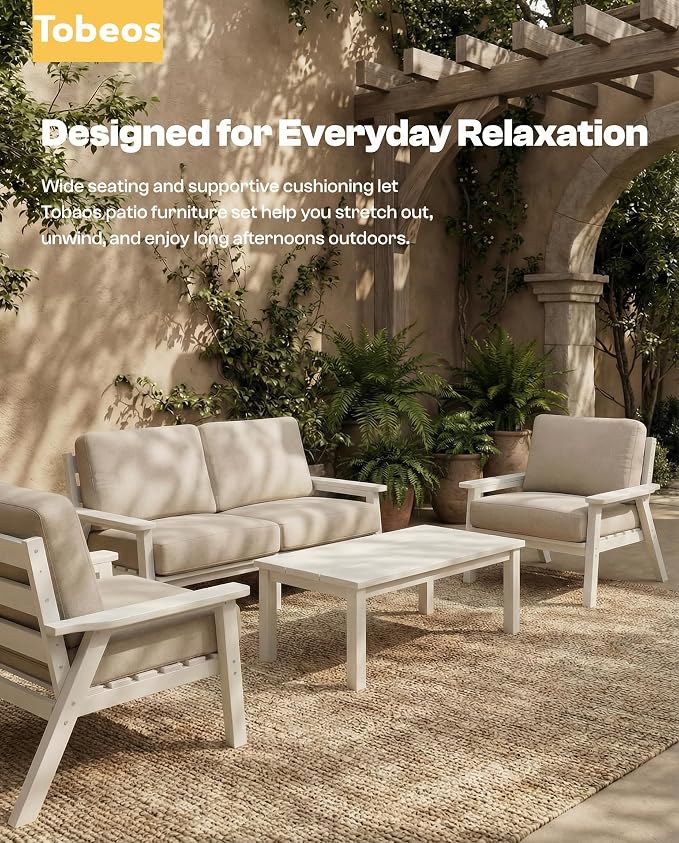 Patio Furniture Set, HDPE Outdoor Sofa Set - Image 7