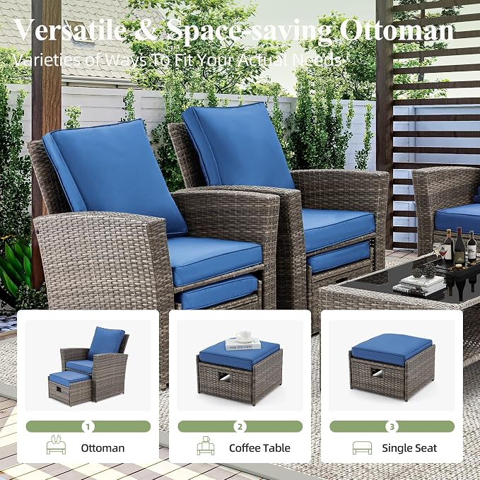 HOMREST 6 Pieces Outdoor Patio Furniture Set - Image 6