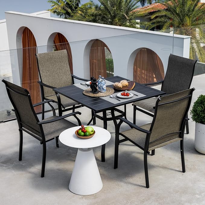 Sour Citrus 37" Outdoor Square Metal Patio Dining Table - Image 7