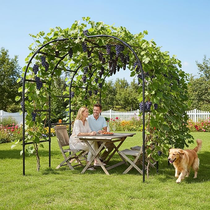 Tall Garden Arch Trellis for Climbing Plants, 88in Tall Metal Plant Support - Image 2