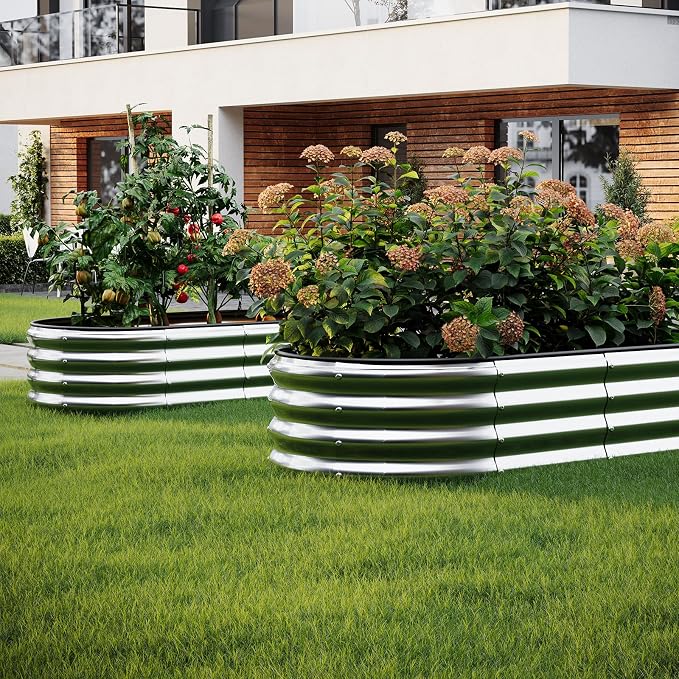 Galvanized Metal Planter Round Raised Garden Bed Kit - Image 6