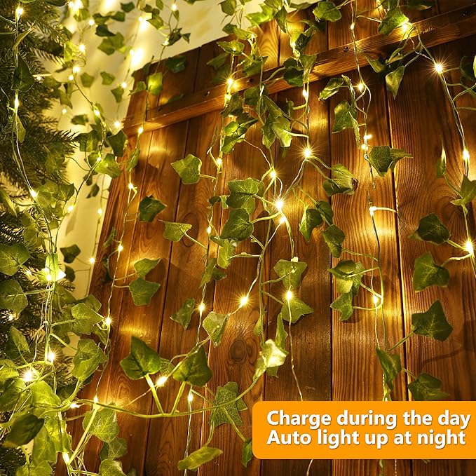 Brizled Solar Vine String Lights, 33ft 100 LED Solar String Lights, 8 Modes - Image 7