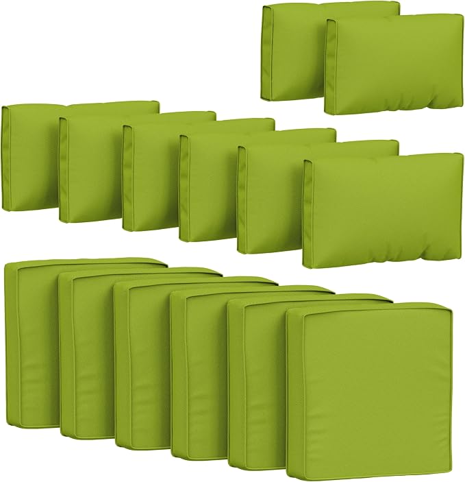 14 Pcs Outdoor Cushion Covers Patio Cushion Slipcovers Replacement Splash Proof by Pakunoda