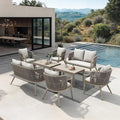 PURPLE LEAF 8-Pieces Wicker Patio Conversation Sets Outdoor Rattan Sofa Patio by Unknown