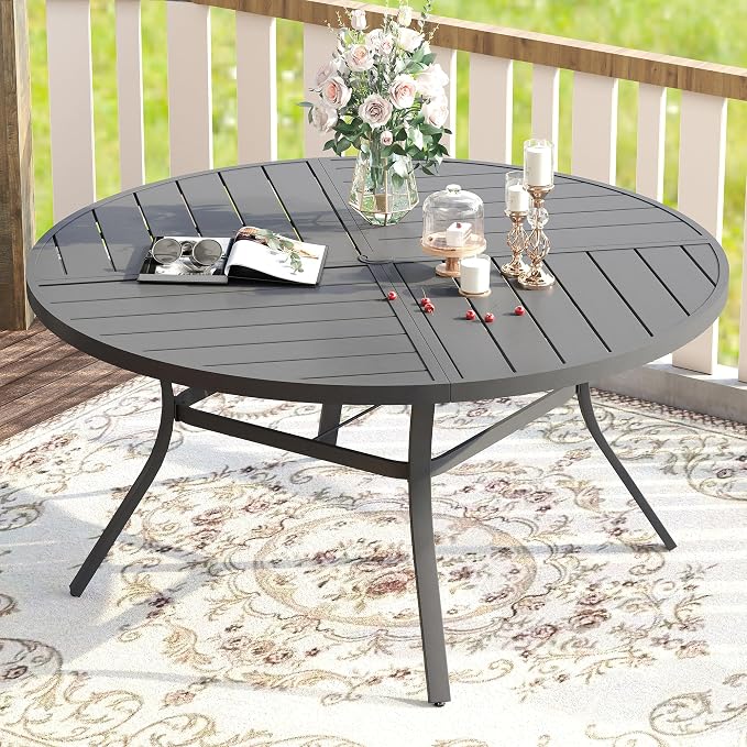 VICLLAX Round Patio Table with Adjustable Umbrella Hole - Image 7