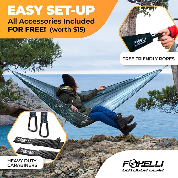 Foxelli Camping Hammock – Ultralight Hammock - Image 2