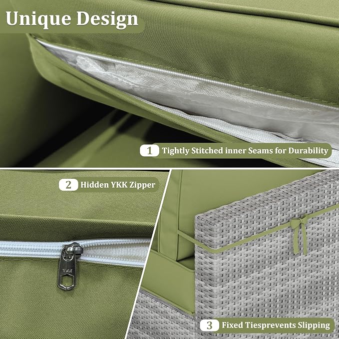 14 Pcs Outdoor Cushion Covers Patio Cushion Slipcovers Replacement Splash Proof - Image 4