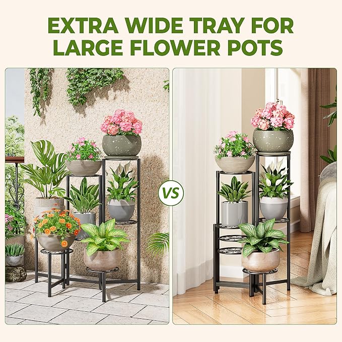 Plant Stand Outdoor, 7 Tier Foldable Corner Tall Plant Shelf - Image 4