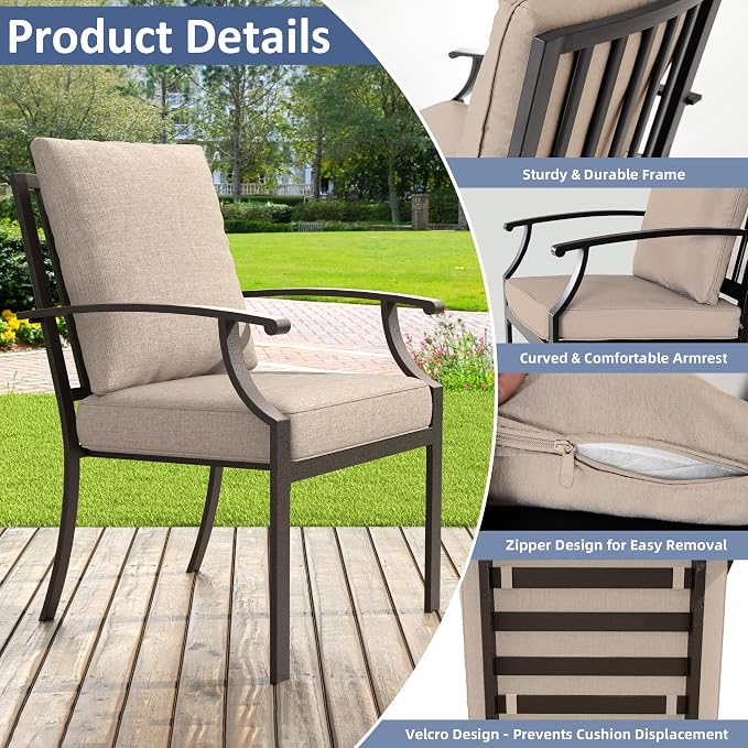 ALAULM 9-Piece Patio Dining Table and Chairs - Image 3