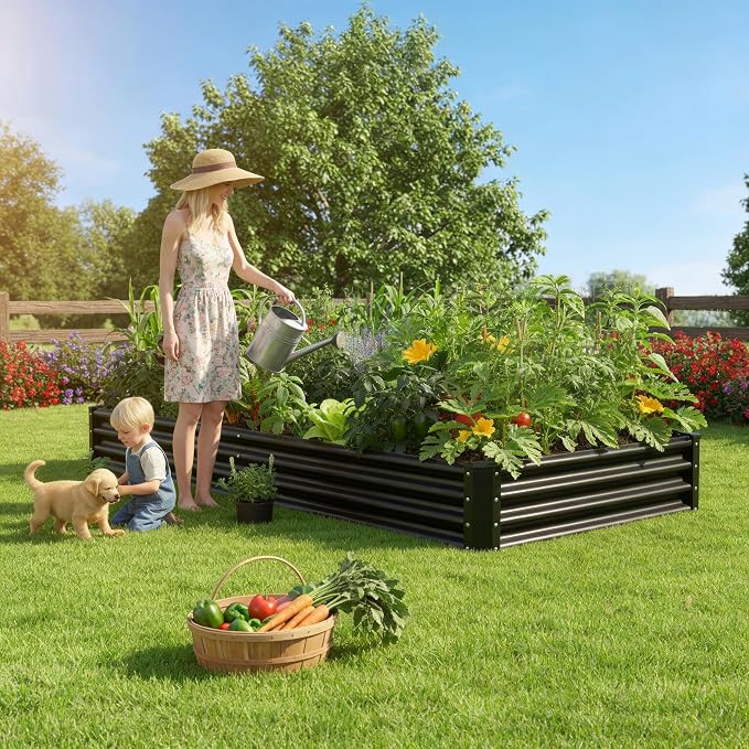 8x4x1ft Raised Garden Beds Outdoor Kit, No Support Rod, Metal Raised Garden Beds - Image 6