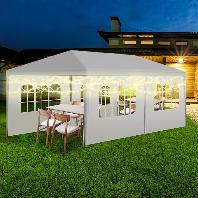 Outdoor 10' x 20' White Gazebo Canopy Tent by Ollidot