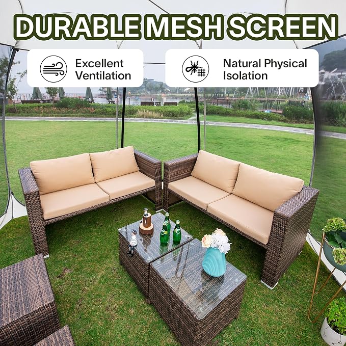 Alvantor® Screen House Gazebo, Pop Up Igloo Screened Canopy Tent - Image 2