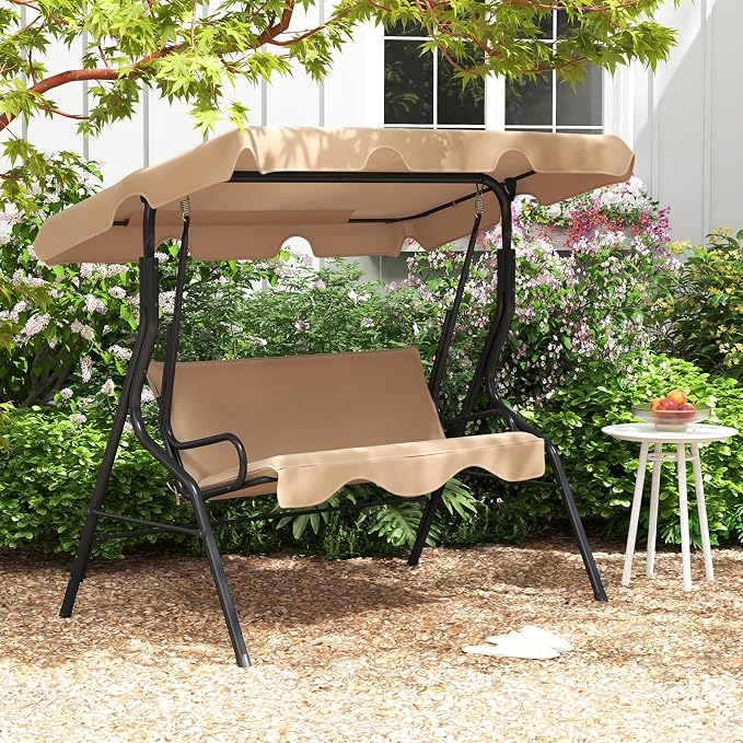 Tangkula 3 Person Porch Swing, Patio Swing - Image 2