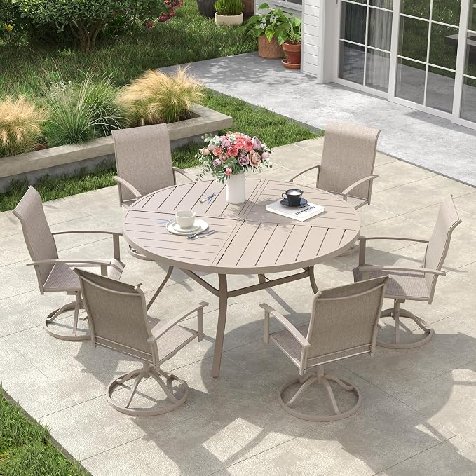 VICLLAX 50" Round Outdoor Table, Patio Dining Table - Image 4