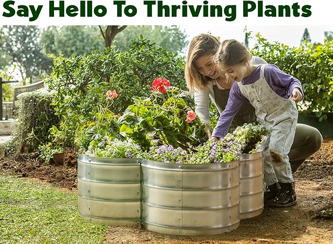 Plant & Plot Galvanized Raised Garden Beds Outdoor // 3×3×1 ft Planter Raised - Image 3