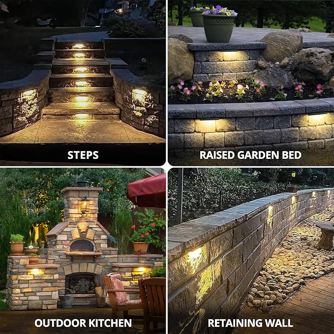 GKOLED 6.8 Inch LED Hardscape Lighting, Low Voltage Outdoor Retaining Wall - Image 8