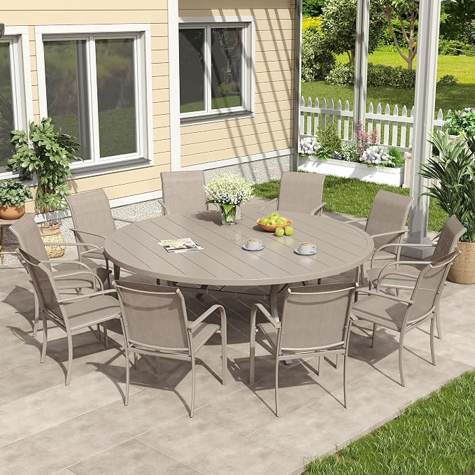 VICLLAX 11 Pieces Patio Outdoor Dining Set by HOME