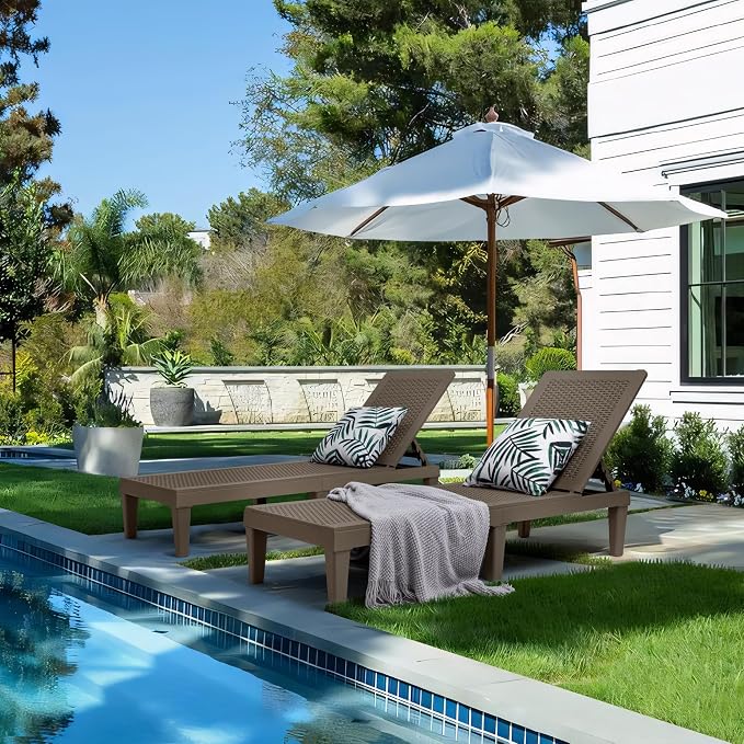 Greesum Outdoor Chaise Lounge Chairs Set of 4 - Image 2