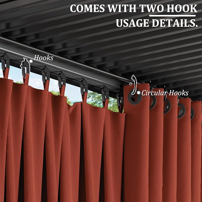 Gazebo Universal Replacement Privacy Curtain, 4-Panels Sidewall Curtains - Image 3