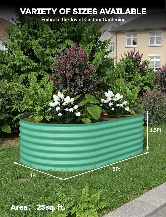 2 Pcs Raised Garden Beds Outdoor 8x4x1.5 ft - Image 3