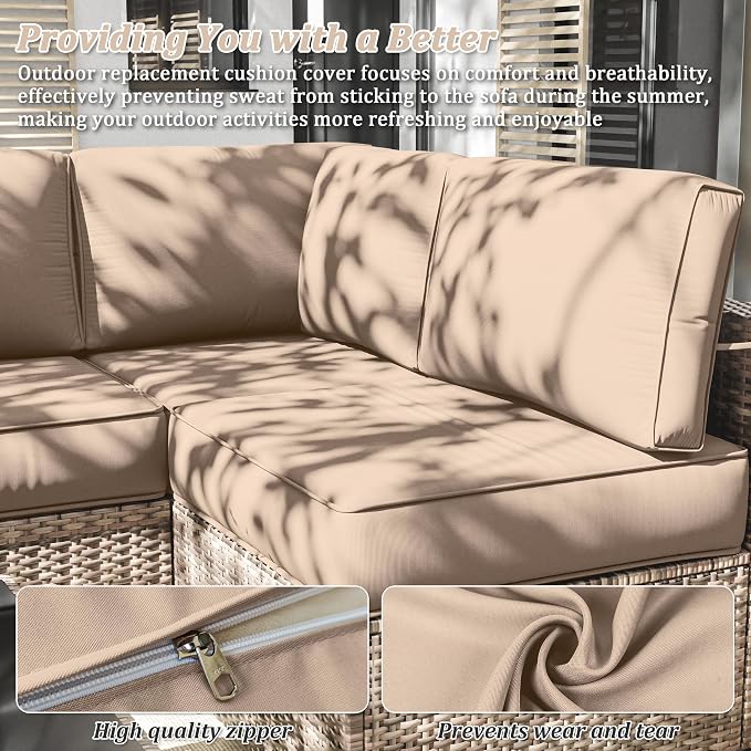 14 Pcs Outdoor Cushion Slipcovers Outdoor Patio Cushion Covers Replacement - Image 3