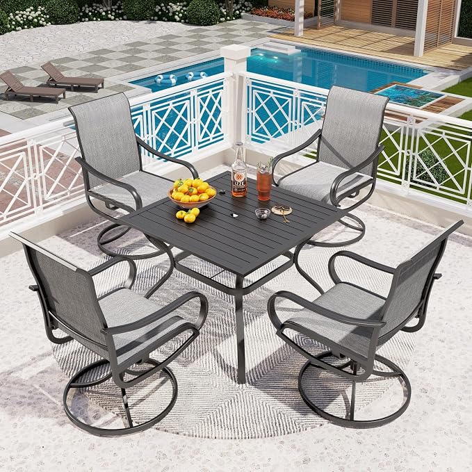 PHI VILLA 5 PCS Patio Dining Set by PHIVILLAThepioneerofcomfortablehouseholdsupplies