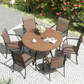 VICLLAX Patio Dining Set for 6, Outdoor Furniture Set Includes 47.2" Round by HOME